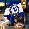 Плед Chelsea F.C. - Мягкий и Удобный, для Спальни, Путешествий, Дивана, Домашнего Декора - Подарок на День Рождения, Рождество для Друга