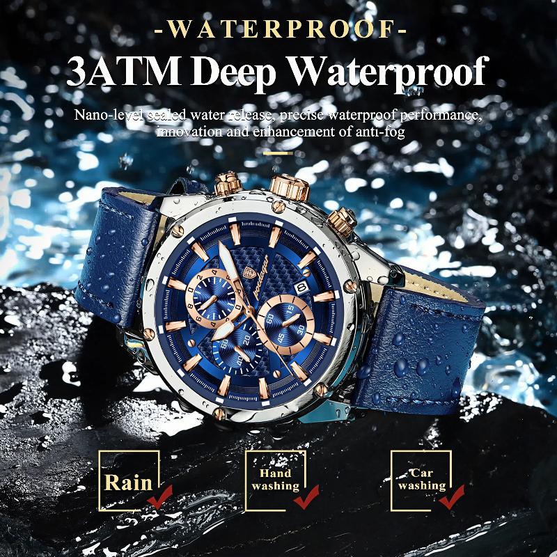 Многофункциональные мужские часы с хронографом и календарем Three Eye, новые повседневные и модные кварцевые часы