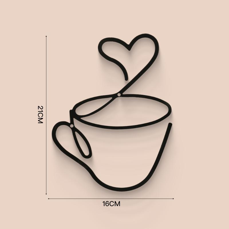 1Pc Creative Coffee Wall Hangings Coffee Shop Decorations Interior Wall Decorations Wall Hanging Iron Paintings