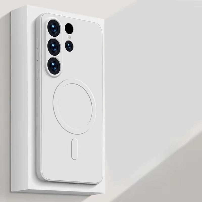 Liquid Silicone Matte Magnetic Phone Case For Samsung Galaxy S25 S24 Ultra S23 S22 Plus S21 FE For Magsafe Wireless Charge Cover