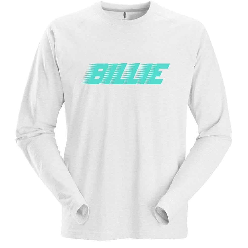 Белая новая унисекс футболка с длинным рукавом и логотипом гонщика Billie Eilish L