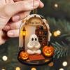 Halloween Ghost Ornament Acrylic Ghost-Themed Reading Cooking Painting Ornament Tree Hanging Decoration