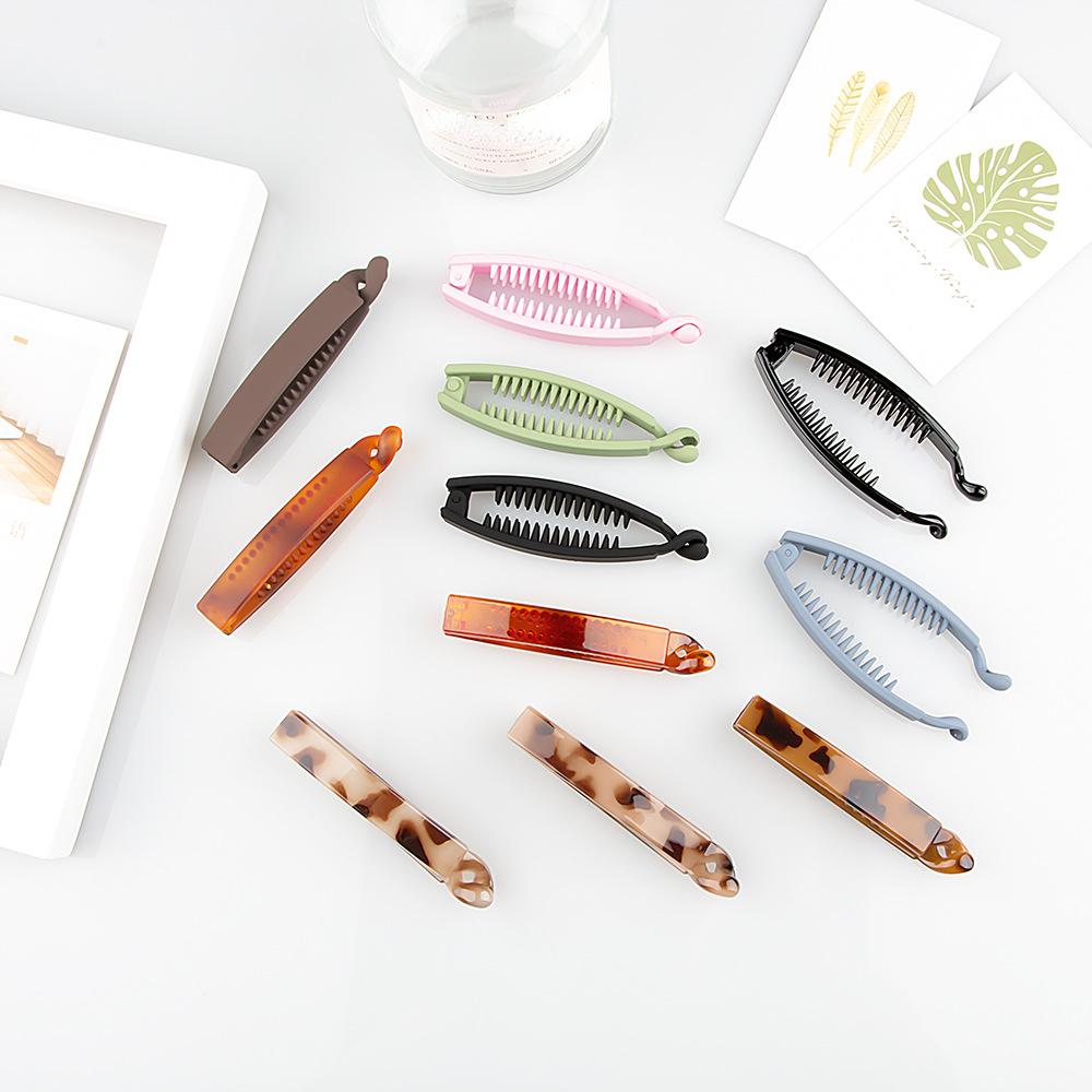 Frosted Banana Ponytail Clip Solid Color Hair Clip Women Hair Styling Clip Accessories Ponytail Barrettes Hair Claws Hairpins