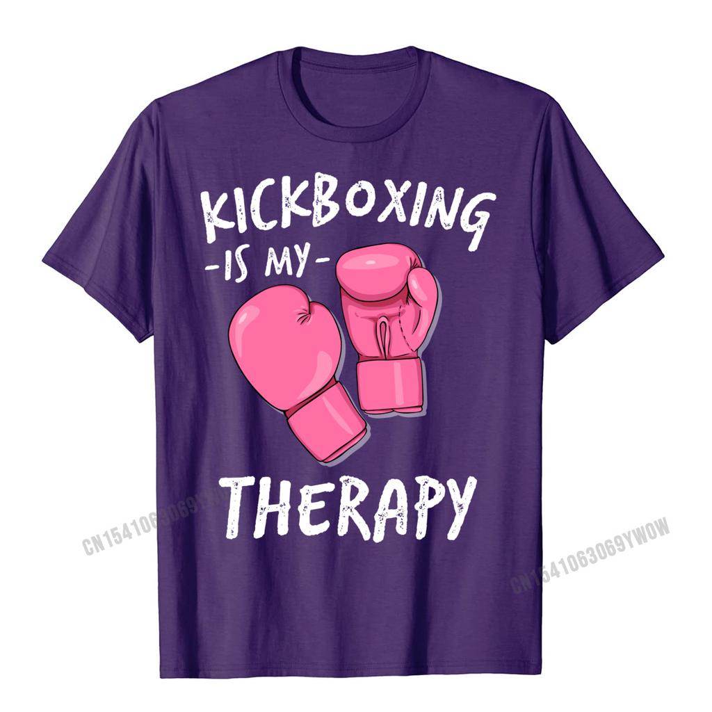Kickboxing Is My Therapy Sweater Womens Hoodie Boxing Gift Unisex Tops Tees For Unisex Cotton Top T-Shirts Normal High Quality