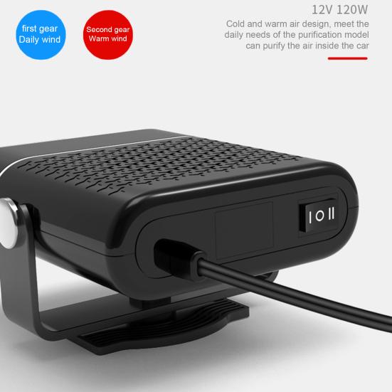Portable Car Heater 12V Fast Heating Cooling Fan 360-degree Rotatable Multi-Level Adjustment Car Defogger