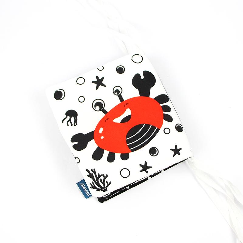 Black & White Ladybug Crib Bumper and Cloth Book for Infant Early Education