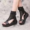 High Top Raised Wedge Heel Sandals Women's Summer Casual Fashion Mouth Sandals
