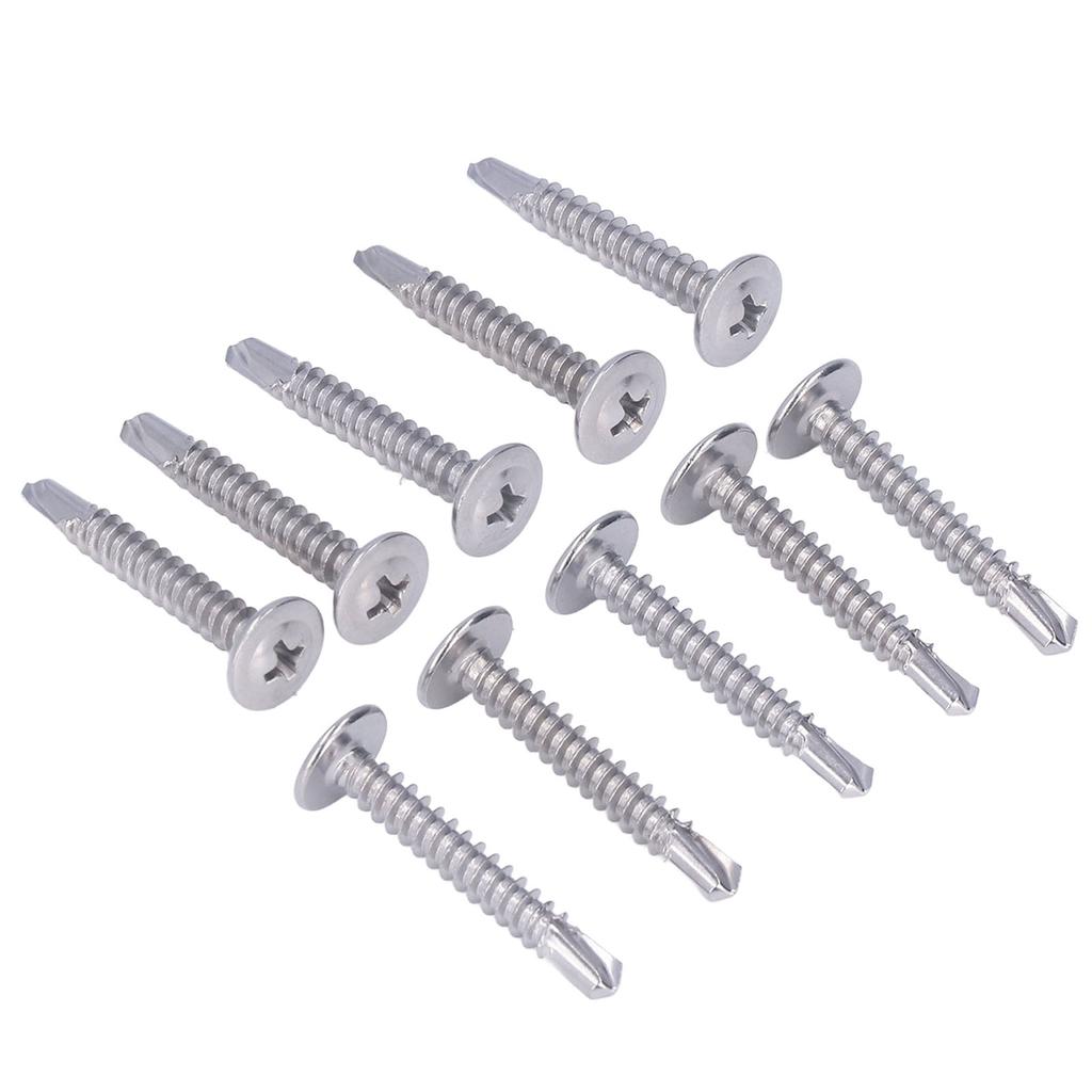100 шт. Саморезы с крестообразным шлицем, винты с головкой под шайбу, крепежные элементы из нержавеющей стали 410, 4,8x32 мм 100 шт.