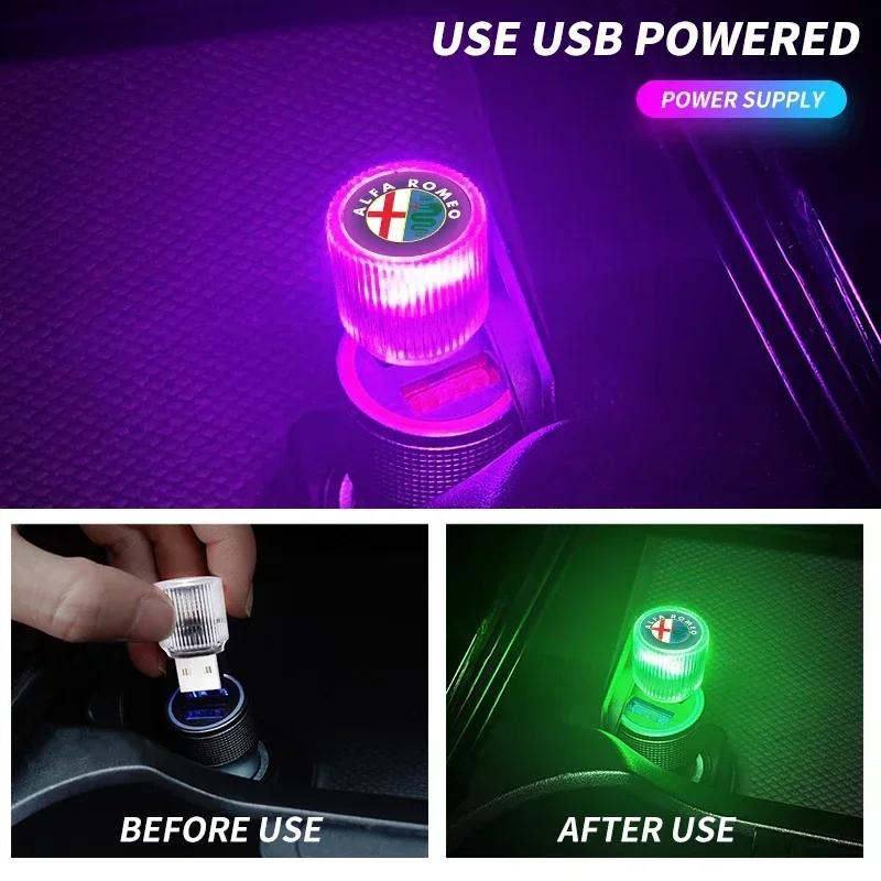 Car Stickers For Alfa Romeo Mini USB LED Car Light Auto Interior Atmosphere Light for Alfa Romeo Spider Giulia Giulietta 147 156