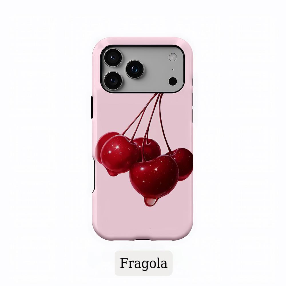 Роскошный Чехол для Телефона Clmj Fragola Goblet Fruit для iPhone 17 16 15 14 13 12 11 X XS XR Air Pro Max Plus Двухслойная Задняя Крышка
