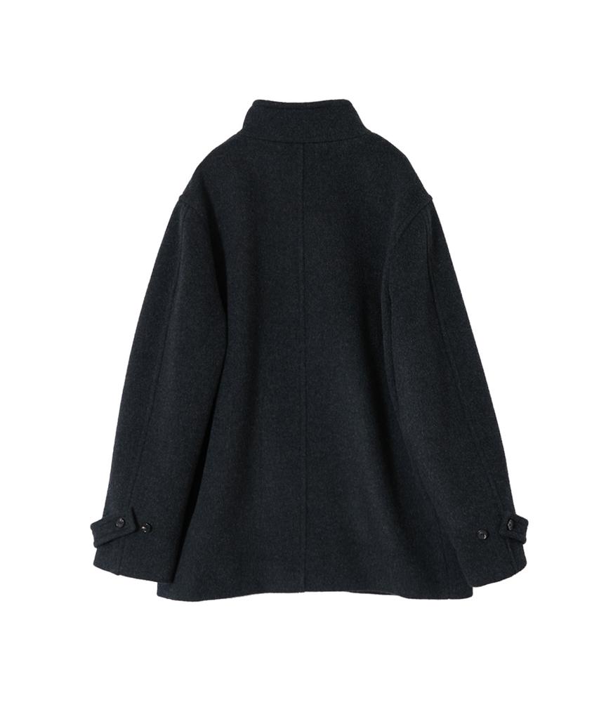 HORLISUN Baron Wool Half Coat Dark Navy