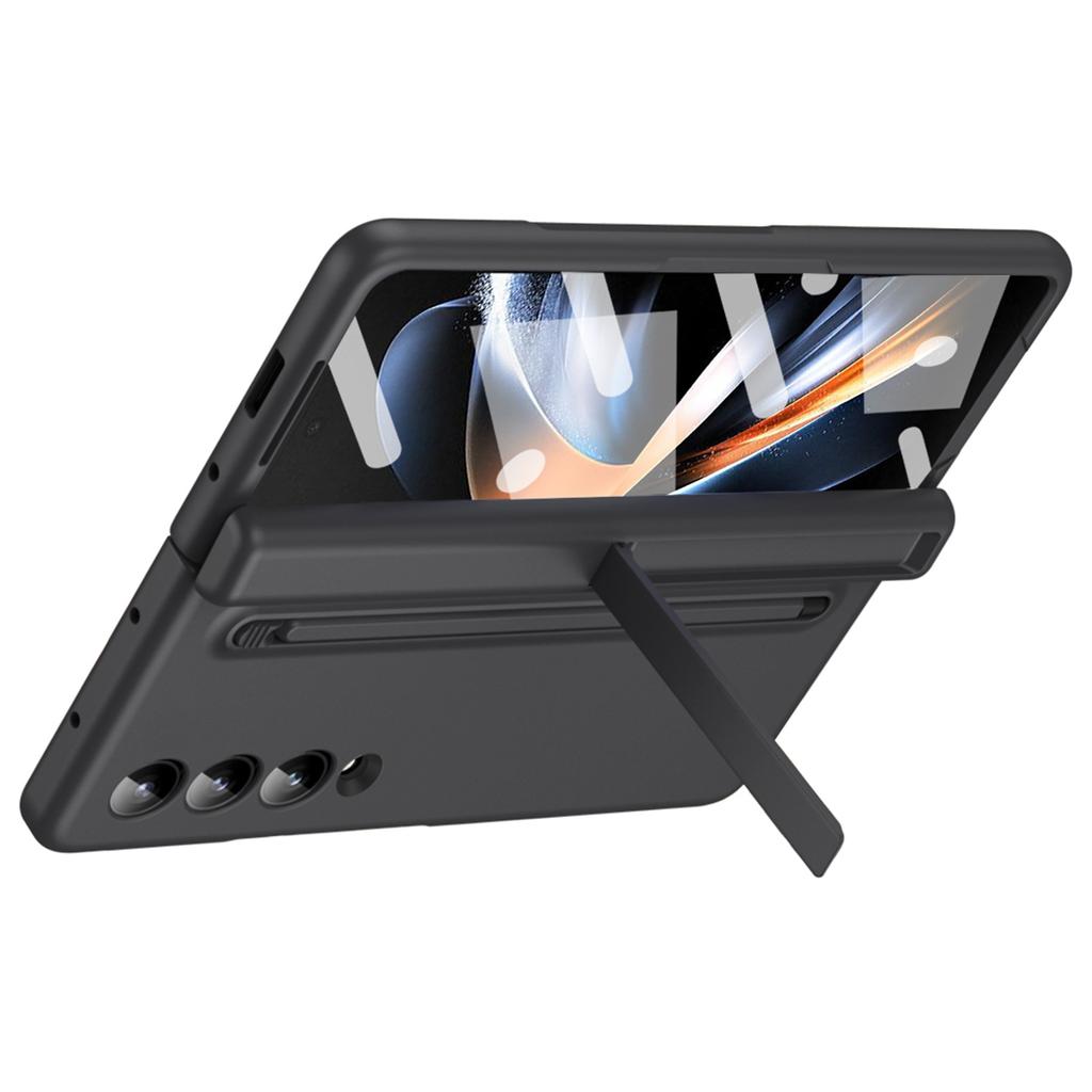 For Samsung Galaxy Z Fold3 5G Case Hard PC+Glass Film Kickstand Phone Cover with Stylus