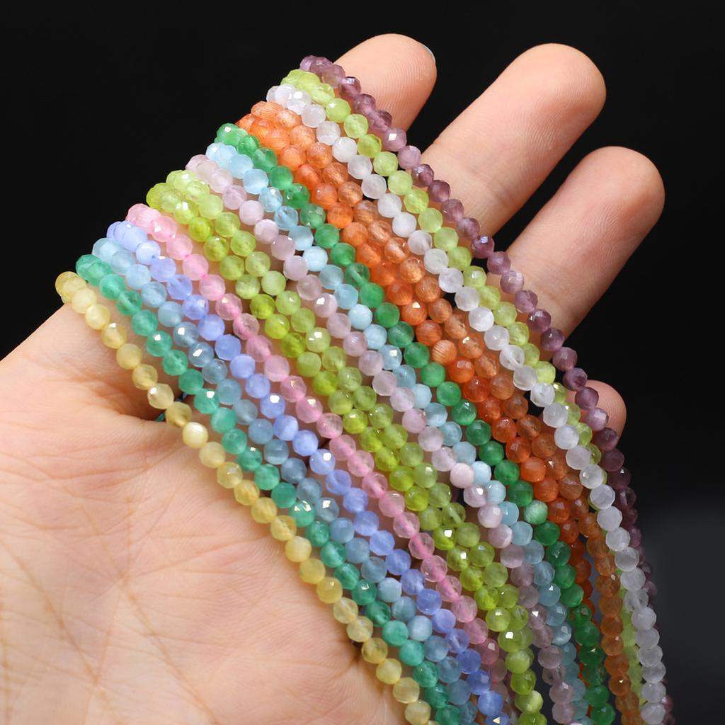 1 нить, граненые бусины из натурального камня, модные опаловые бусины-разделители для изготовления ювелирных изделий, DIY ожерелья, браслеты, подвесные декоративные аксессуары 38 см