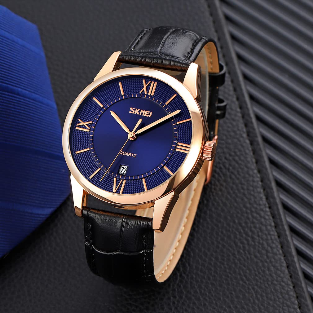 Watch for Arm Leather Brand High School Blue Watch for Men Men, Simple, Stylish, Watch, Men's Watch, Classic, Black, Strap, Waterproof, Business,