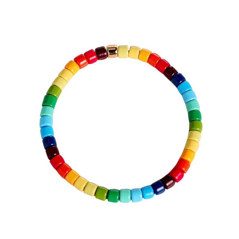 Bohemian Enamel Rainbow Beaded Candy Bracelet