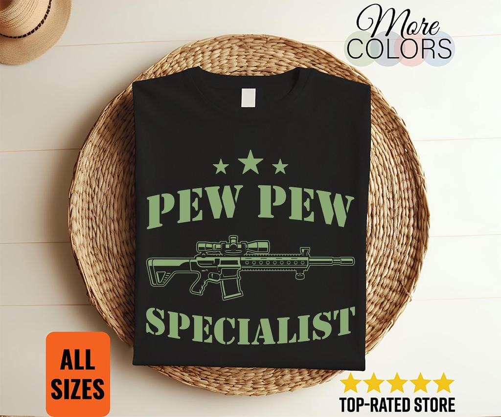 Футболка "Специалист Pew Pew", Смешная футболка для страйкбола, Тактическая футболка с графикой для игрока, Подарок для страйкболиста