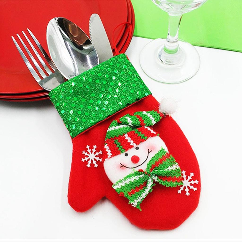 Рождественский декор, рождественские украшения, снеговик, держатель для кухонной посуды, карманный мешок для столовых приборов, домашнее украшение для вечеринки