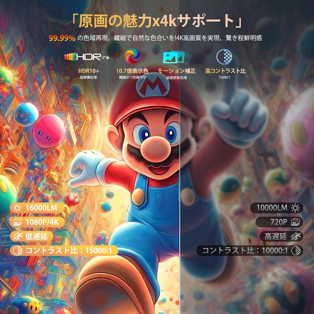 Маленький проектор выпущен в ноябре Яркость плюс вращение автоматическая трапеция 6 мгновенное подключение 16000LM Потолочная проекция Bluetooth большой