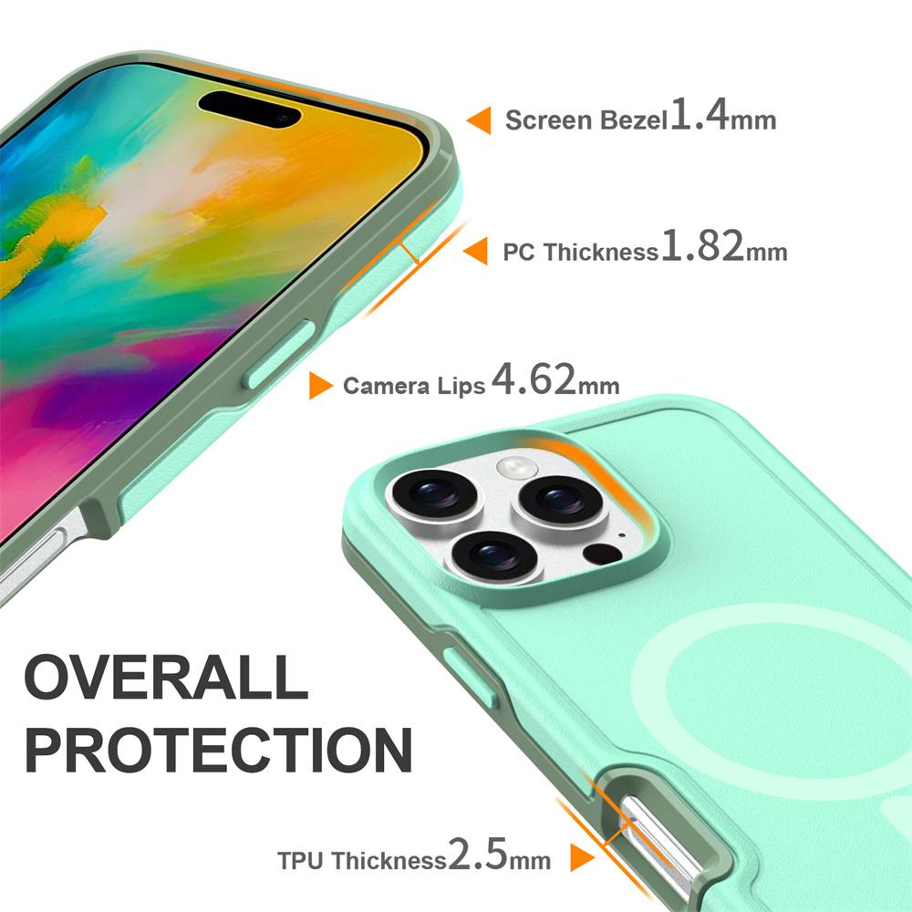 Dual Layer Protection Armour Magnetic Phone Case For 16 15 11 12 13 14 Pro Max Luxury For Magsafe Shockproof Matte Cover