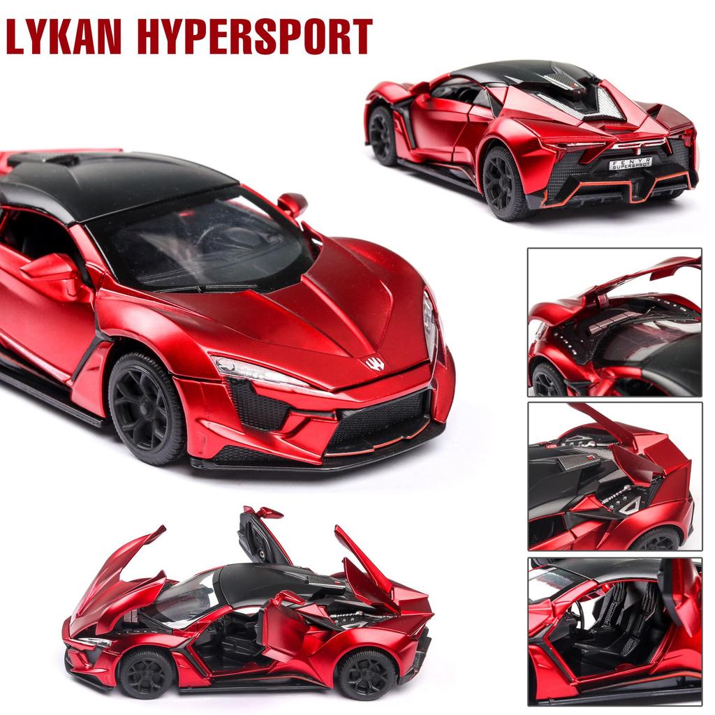 1:32 масштаба Lykan Hypersport, сплав, откидная модель автомобиля, литая под давлением модель, декоративные, мини-транспортные средства, игрушки для детей, парней и молодых людей, подарок