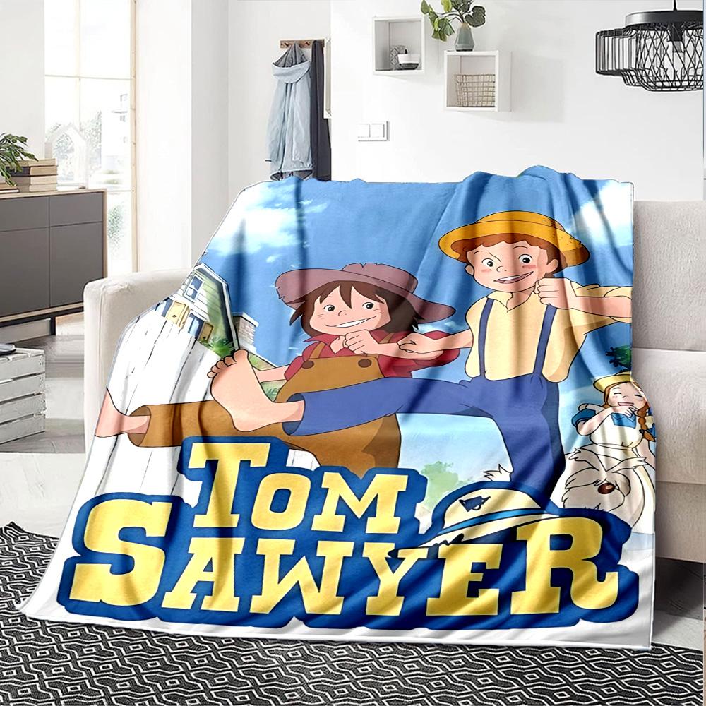 Tom Sawyer Adventure Flannel Blanket Super Soft Warm Cozy Blanket For Sofa Bed Office Travel Allseason Home Decor Gift