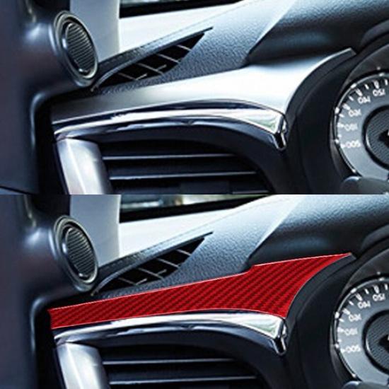Red Carbon Fiber Car Driver Aiv Vent Up Cover Sticker For Toyota Hilux 2015-