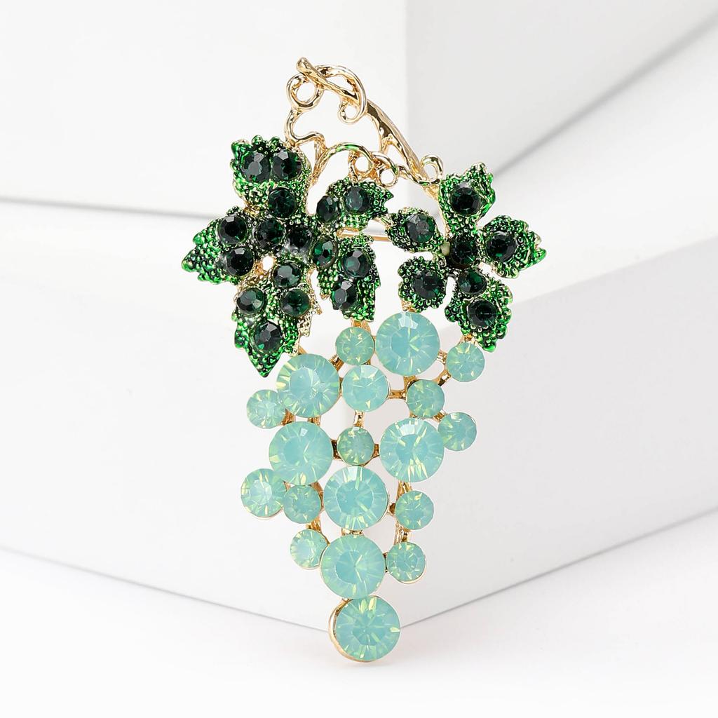Fashion Rhinestone Grape Brooch High-End Temperament Simple Apparel Accessories Coat Suit Pin Brooch