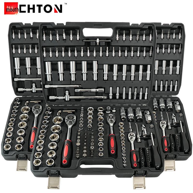 Набор из 172 головок с трещоткой: Набор инструментов для авторемонта с 72-зубчатым гаечным ключом