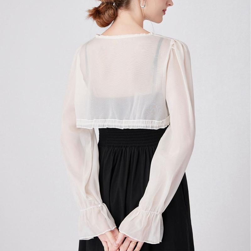 1 шт. шифоновая шаль в национальном стиле, универсальный чонсам с дисковой пряжкой, женский солнцезащитный декоративный воротник, накладной воротник, разноцветный