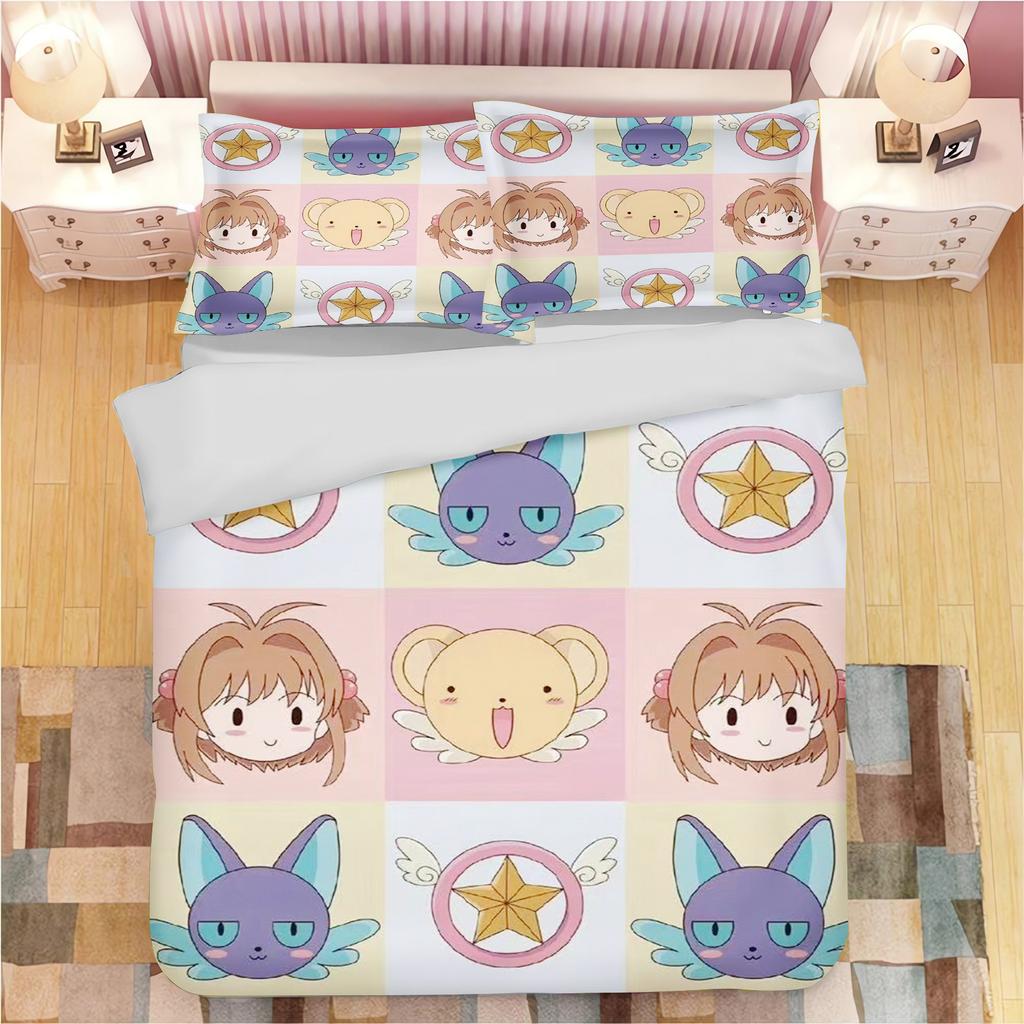 Аниме Наволочки с принтом Cardcaptor Sakura для взрослых и детей Пододеяльник Одеяло Домашняя мода Мальчики Девочки 3D Постельное белье