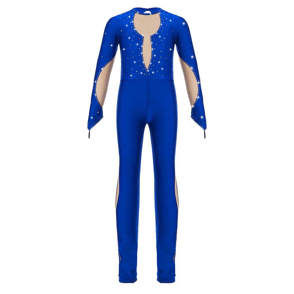 Боди для катания на коньках для девочек, комбинезон для балета и танцев, гимнастический комбинезон, трико, танцевальная одежда, комбинезон с длинными рукавами