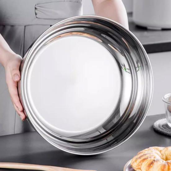 Смесительная миска из нержавеющей стали, многофункциональная миска для замешивания теста, салатник, нескользящее дно, глубокая миска для смешивания без разбрызгивания, для взбивания, для индукционной плиты