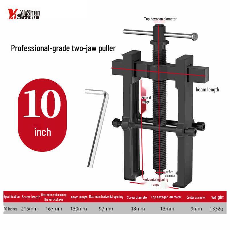 Two-Jaw Multi-Function Bearing Puller for Shaft and Wheel Disassembly