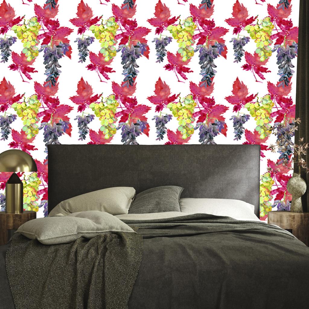 Wallpaper Fruits branches leaves and green for living room and bedroom 50x1000