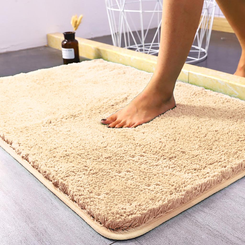 Non-slip Absorbent Bathroom Mat Long Hair Polyester Microfiber Quick Dry Nonslip Super Absorbent Bath Rug