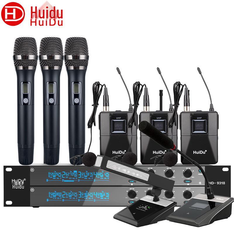 HuiDu HD-9318 Профессиональная беспроводная FM-система конференц-микрофонов