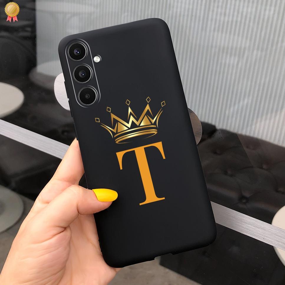 Для Samsung Galaxy A34 A 34 5G Чехол Роскошный Милый 26 Букв Цветы Корона Силиконовая Задняя Крышка Для Samsung A34 A 34 5G Чехол для Телефона
