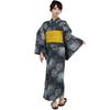RAVIR Yukata Black with White Sparkler Fluffy Obi and Geta Sandals Size Fits In Women's 3-Piece Set Pattern, Belt, (One All) Navy.