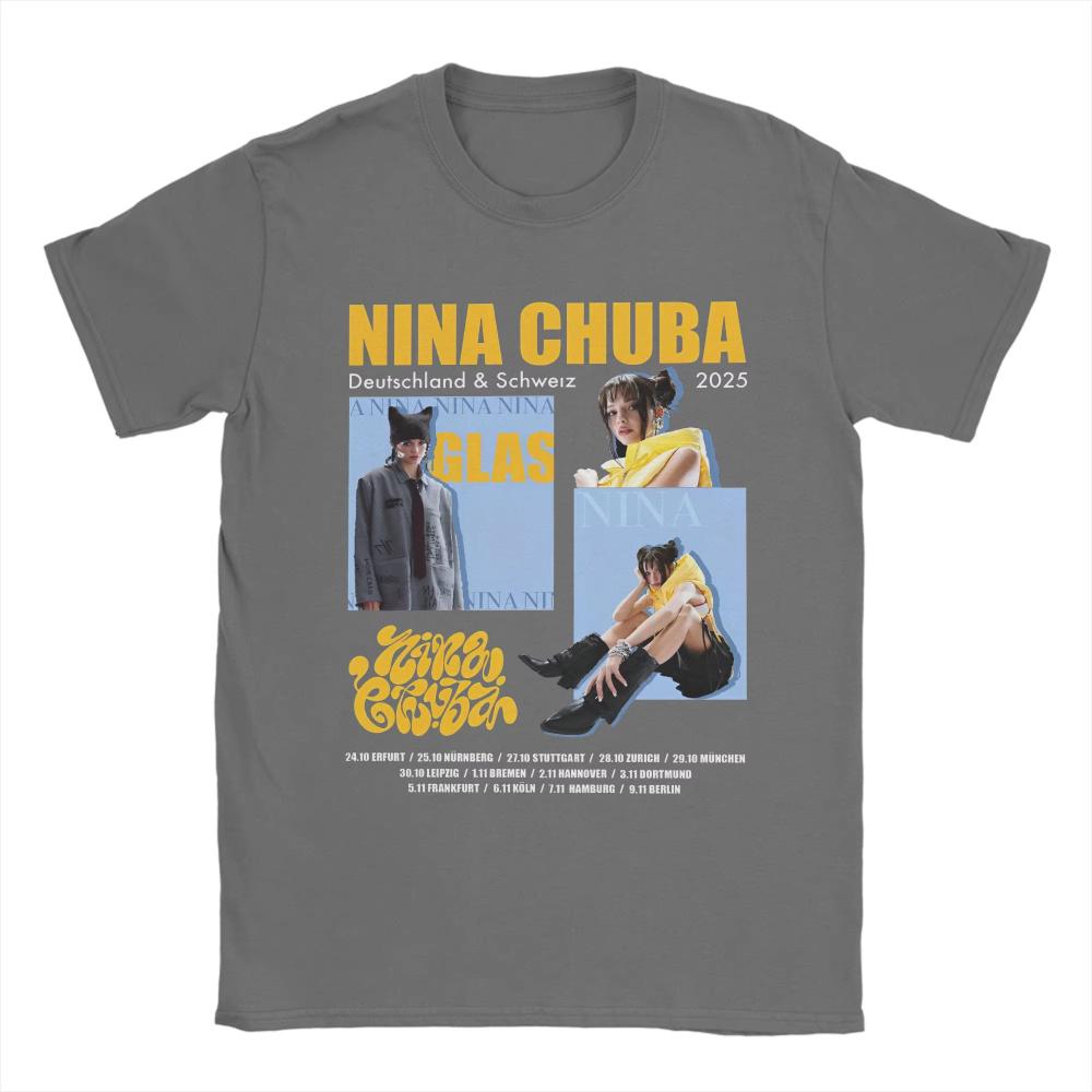 Футболка оверсайз Летняя Nina Chuba Новинка Футболки 2025 Тур Хлопковые футболки для мужчин Y2K Веселый Дешевый Принт Короткий рукав Одежда
