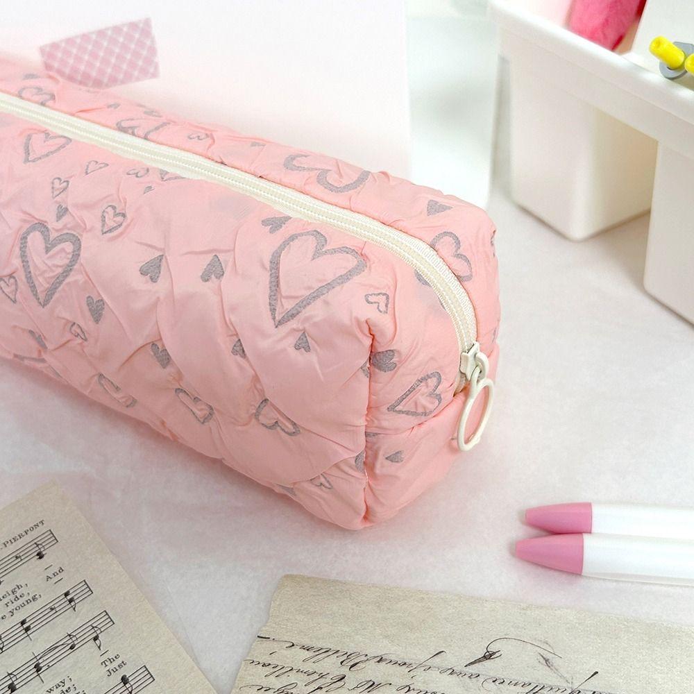 Love Print Pattern Stationery Bag Large Capacity Storage Bag Simple Pen Bag Student Gift