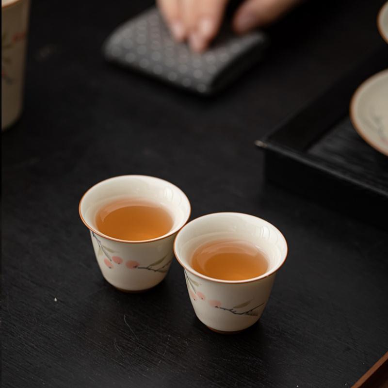 Фарфоровая расписанная вручную гайвань с крышкой, чаша с травой и деревом, серая, керамическая чаша для заваривания чая, простая чашка для чая в китайском стиле