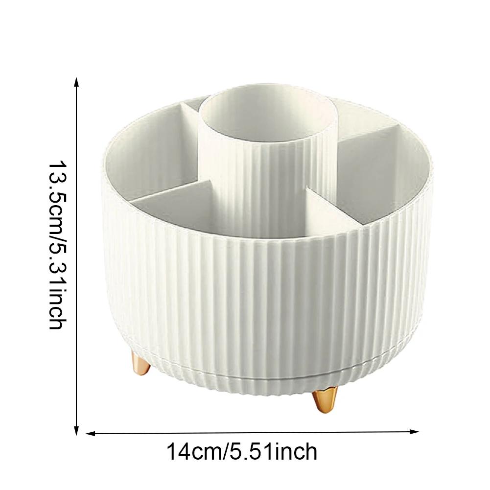 Вращающийся на 360° органайзер для кистей для макияжа, настольная коробка для хранения косметики, портативная губная помада, подводка для глаз, держатель для ручек, контейнер для ювелирных изделий