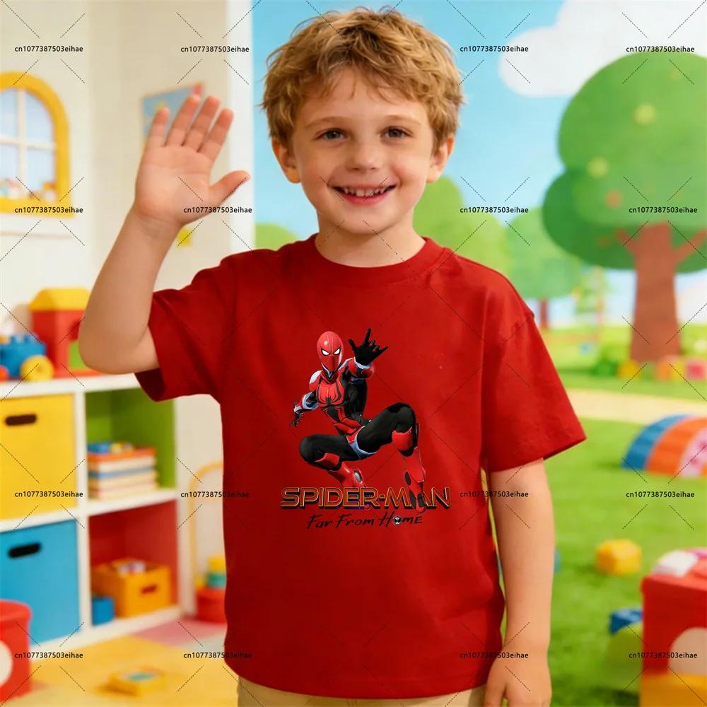 100 Pure Cotton Childrens Everyday Fashion Tee Made from with a Fun SpiderMan Cartoon Offering Supreme Comfort and Style