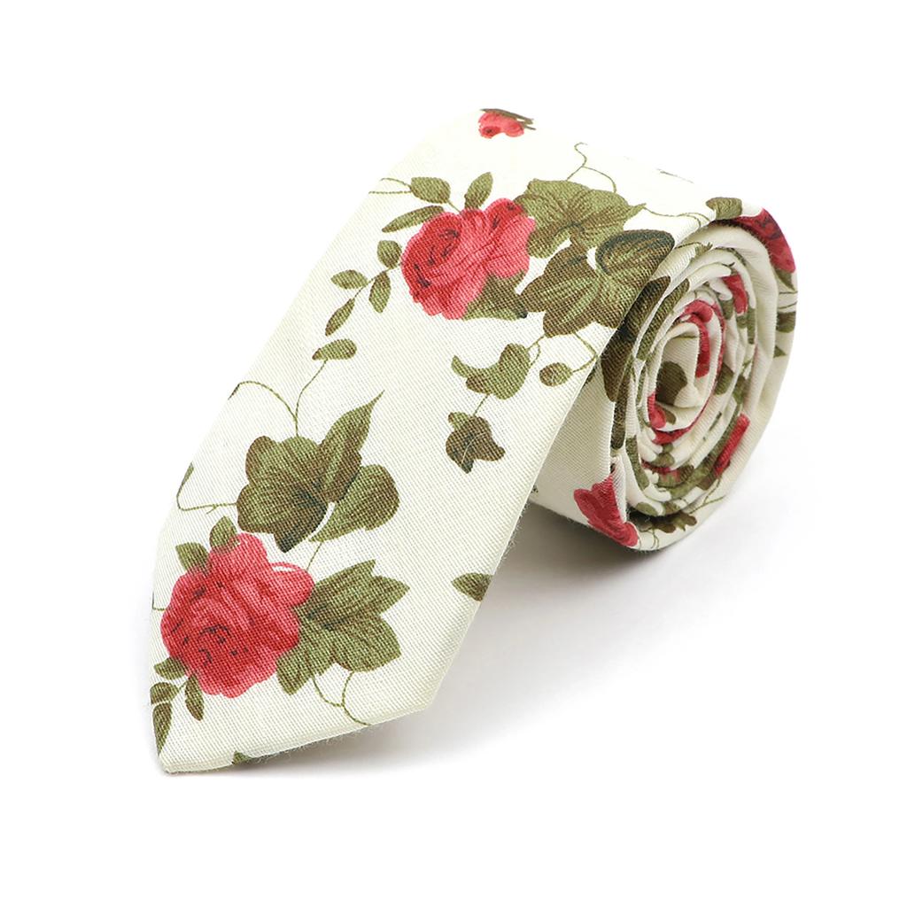 Новый стильный галстук с цветочным принтом 6 см, синий, зеленый, фиолетовый, узкий галстук из 100% хлопка для мужчин и женщин, костюмы для свадебной вечеринки, рубашка, аксессуар