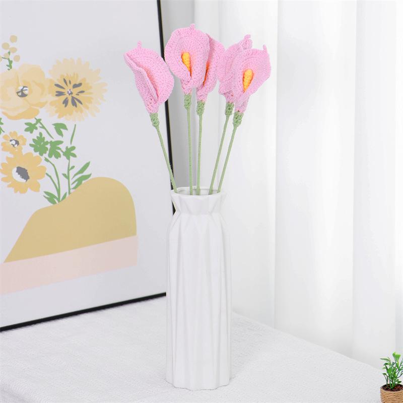 Handmade Woven Yarn Knitted Faux Flower Bouquet