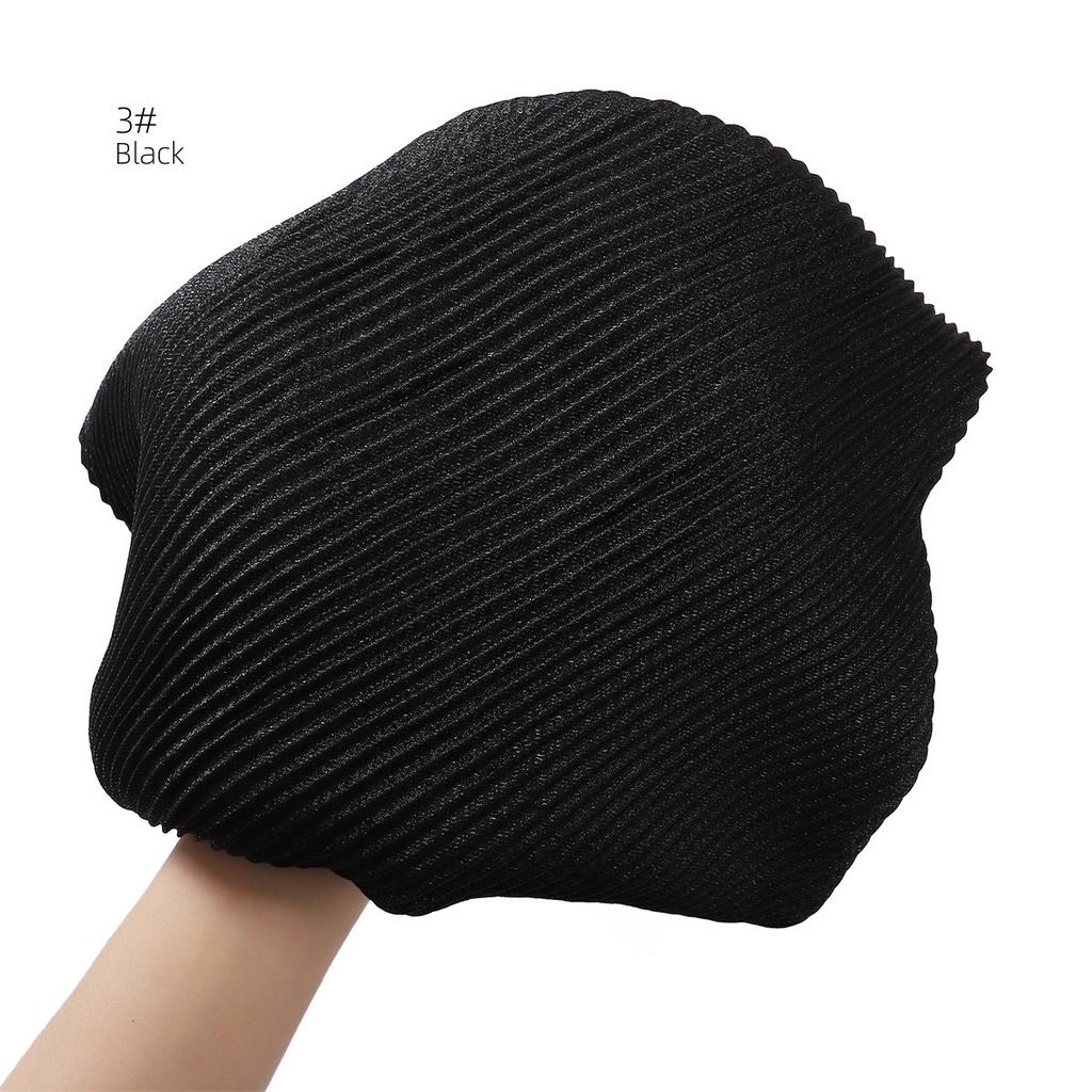 High Quality Breathable Women's Shiny Pleated Hijab Scarf Fashion Polyester Golden Sliver Crinkle Head Wraps Islamic Turban