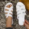 Flat Bottomed Casual Woven Solid Color Slippers for Women's New Style of Fashionable Fish Mouth Shoes for External Wear