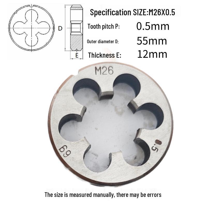 Круглая плашкодержатель M24-M26 x 0.5-3 мм, Прямое/Обратное, Правая/Левая резьба