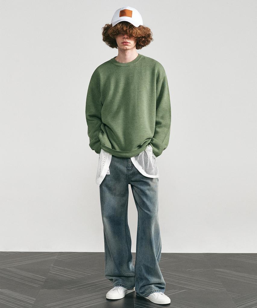 LMOOD Dutch Semi-Over Knit Rusty Green