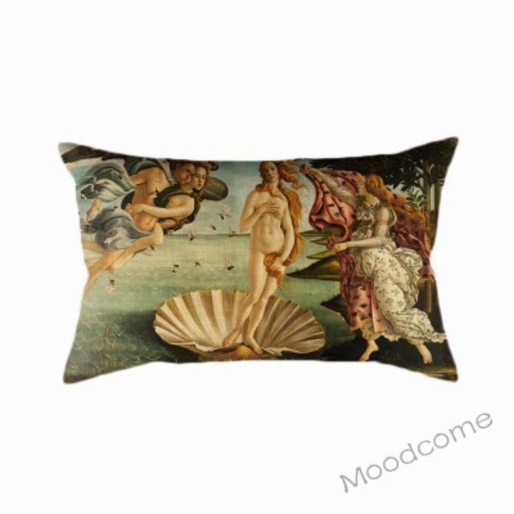 Сандро Боттичелли Флоренция Искусство Рождение Венеры Всемирно известная картина маслом Декоративная наволочка из хлопка и льна Чехол для дивана